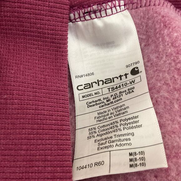 Carhartt Women's Relaxed Logo spell out Sleeve Graphic Sweatshirt Size M purple - Picture 4 of 11